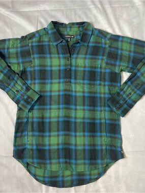 Toad&Co Flannel Button Down Plaid Womens M Shirt Gorpcore Camp Hike Pockets